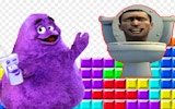 Grimace Shake vs Skibidi Toilet Tetris Online Puzzle Game